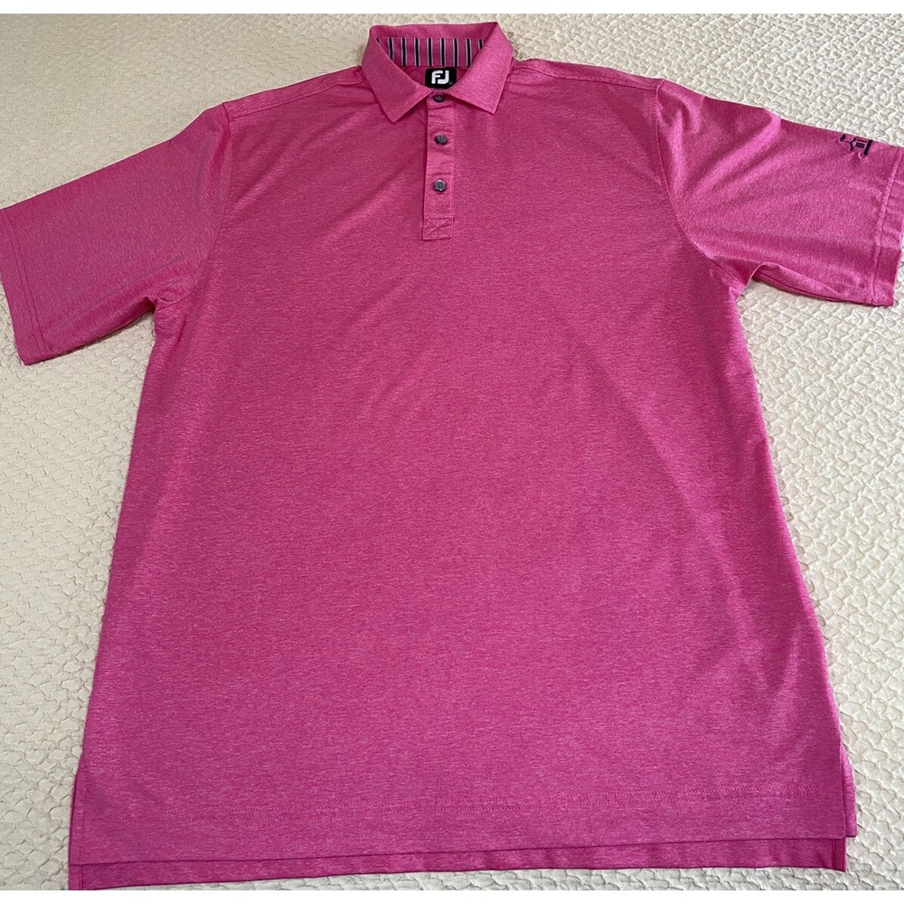FootJoy FJ Men's Large Pink‎ Short Sleeve Golf Polo Shirt - EUC